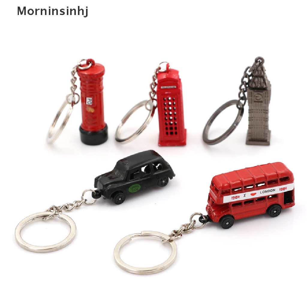 Mornin Miniatur Inggris Model London Gantungan Kunci Keychain Souvenir Taksi Bis Merah id