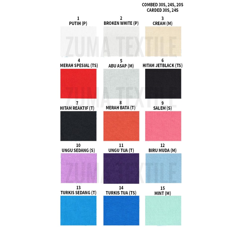 Kain Katun / Cotton Combed 30s atau 24s Kiloan (Eceran)