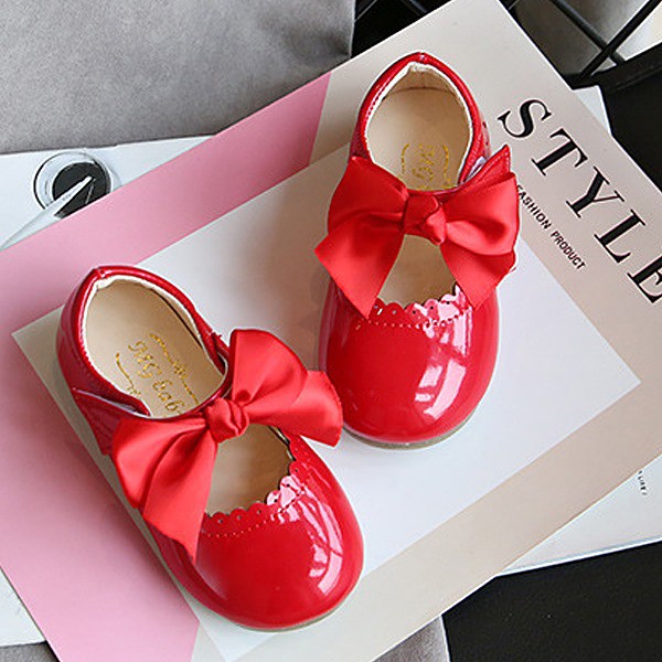 Sepatu Anak Cewek Big Ribbon Cherry Red