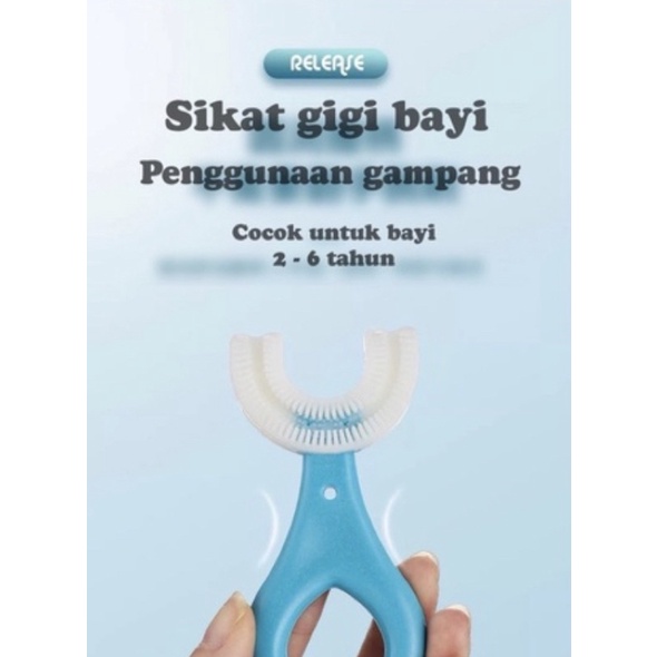 Sikat gigi bayi bentuk U sikat gigi anak bahan silikon baby tootbrush