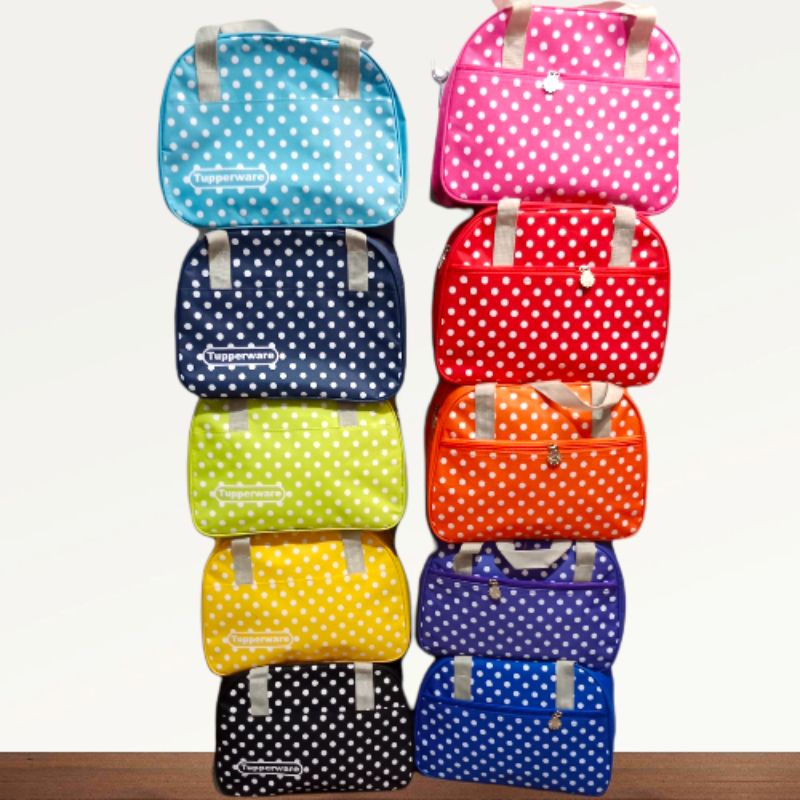 Tas Pop Polkadot Zipper Bunga Es jinjing murah