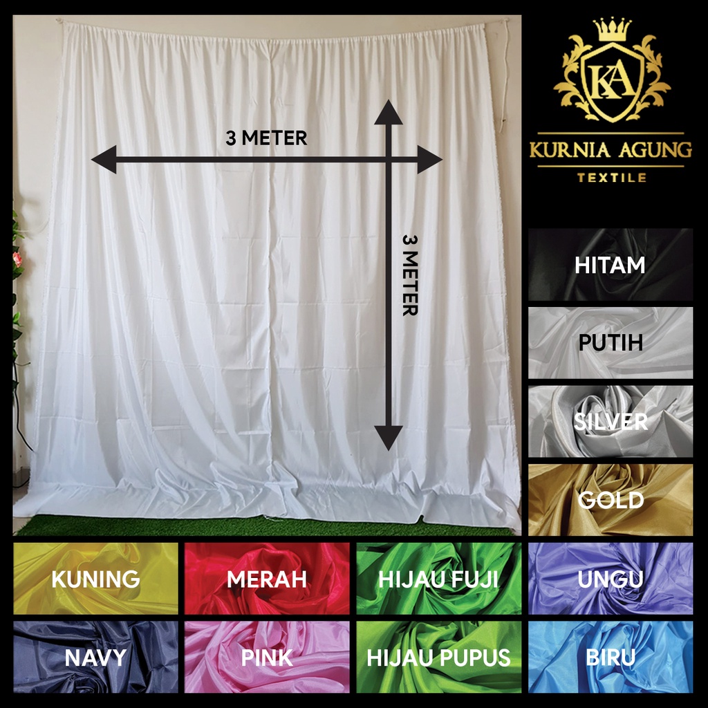 Kain Backdrop Dekorasi Polos  Premium Sudah Di Jahit Untuk Berbagai Jenis Acara Formal ataupun Non Formal dan Berbagai Jenis Ukuran