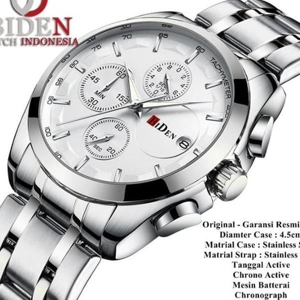 Jam tangan Pria Biden Original 0119 Stainless Steel - Silver unisex