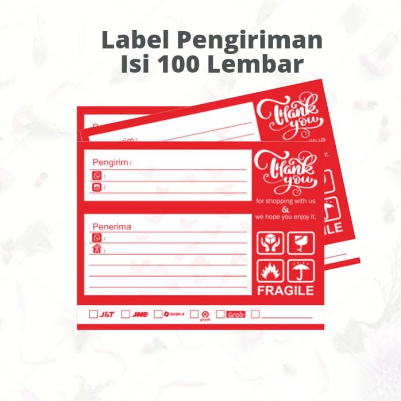 

label pengiriman olshop 100 lembar