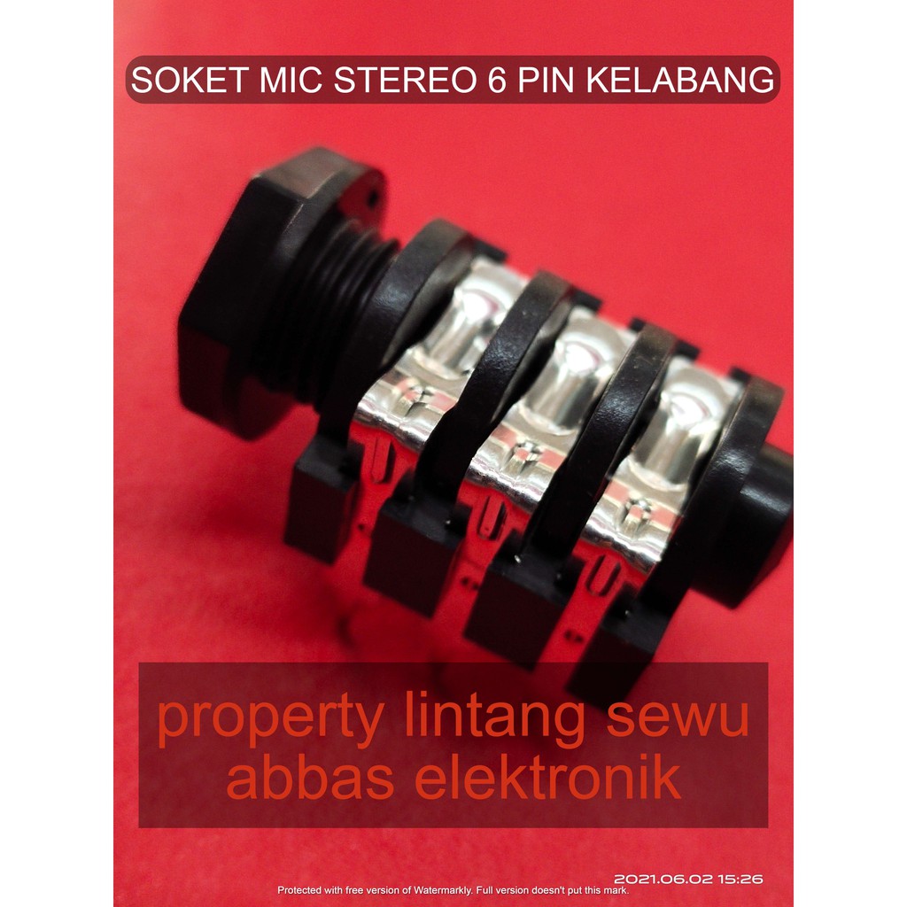 SOKET MIC AKAI STEREO KELABANG 6 PIN