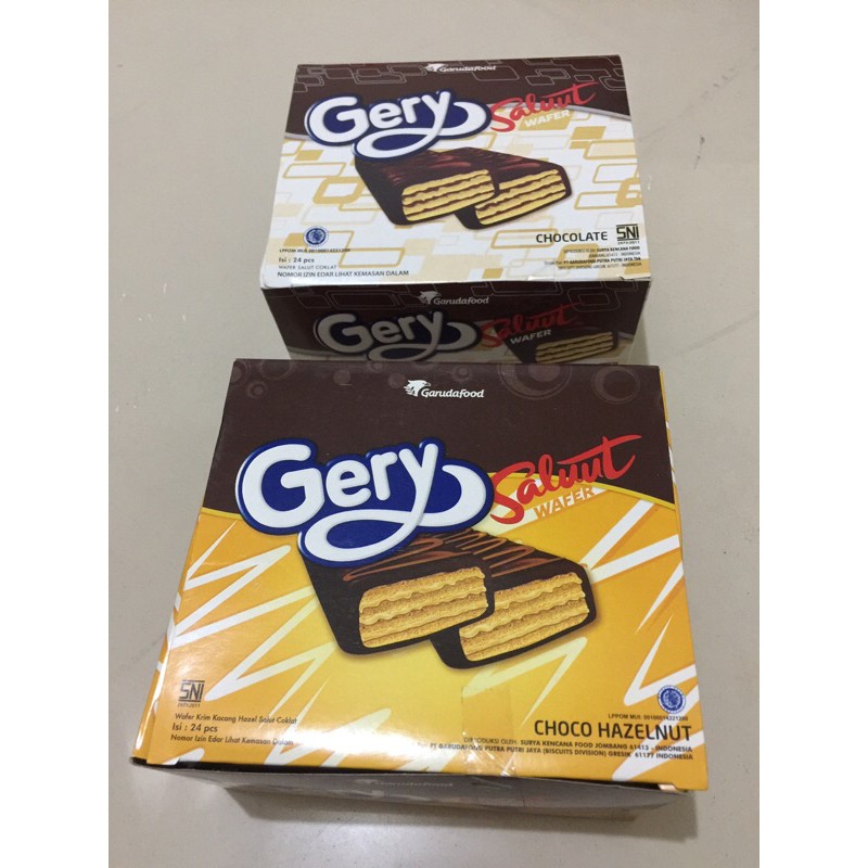 

Gery salut wafer isi 24 pieces ada dua varian rasa coklat dan coklat hazelnut