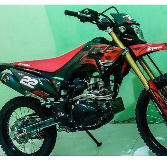 TERBARU DECAL STICKER CRF HITAM MERAH SIMPLE KEREN