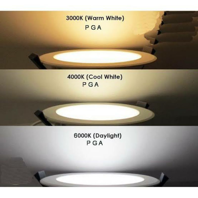 Lampu Downlight LED 3 Warna 5 Watt Merk Waseo/Volto Kuning,Biru,Ungu dan Putih,Semu Kuning,Kuning