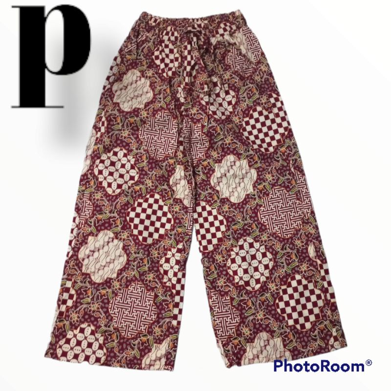 CELANA KULOT PANJANG DEWASA WANITA BAHAN KATUN STREACH MOTIF SANTAI MURAH-p