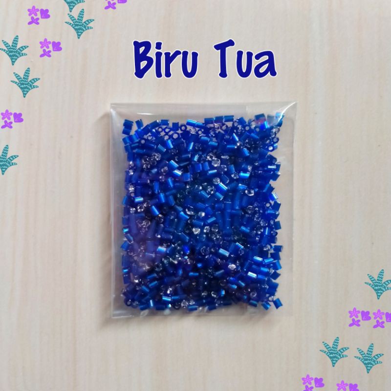 Mote Payet Bambu Patah 2MM - Biru Tua