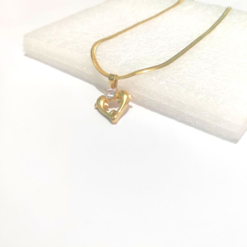 KALUNG TITANIUM FASHION WANITA WARNA EMAS/PERHIASAN LADIES ANTI KARAT DAN ANTI LUNTUR