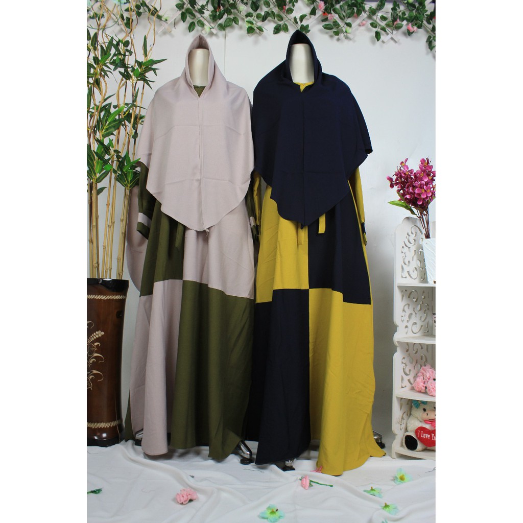 GAMIS set syari itycrepe original NISFI Busana Muslim Syari remaja terbaru modis hijaber ootd polos