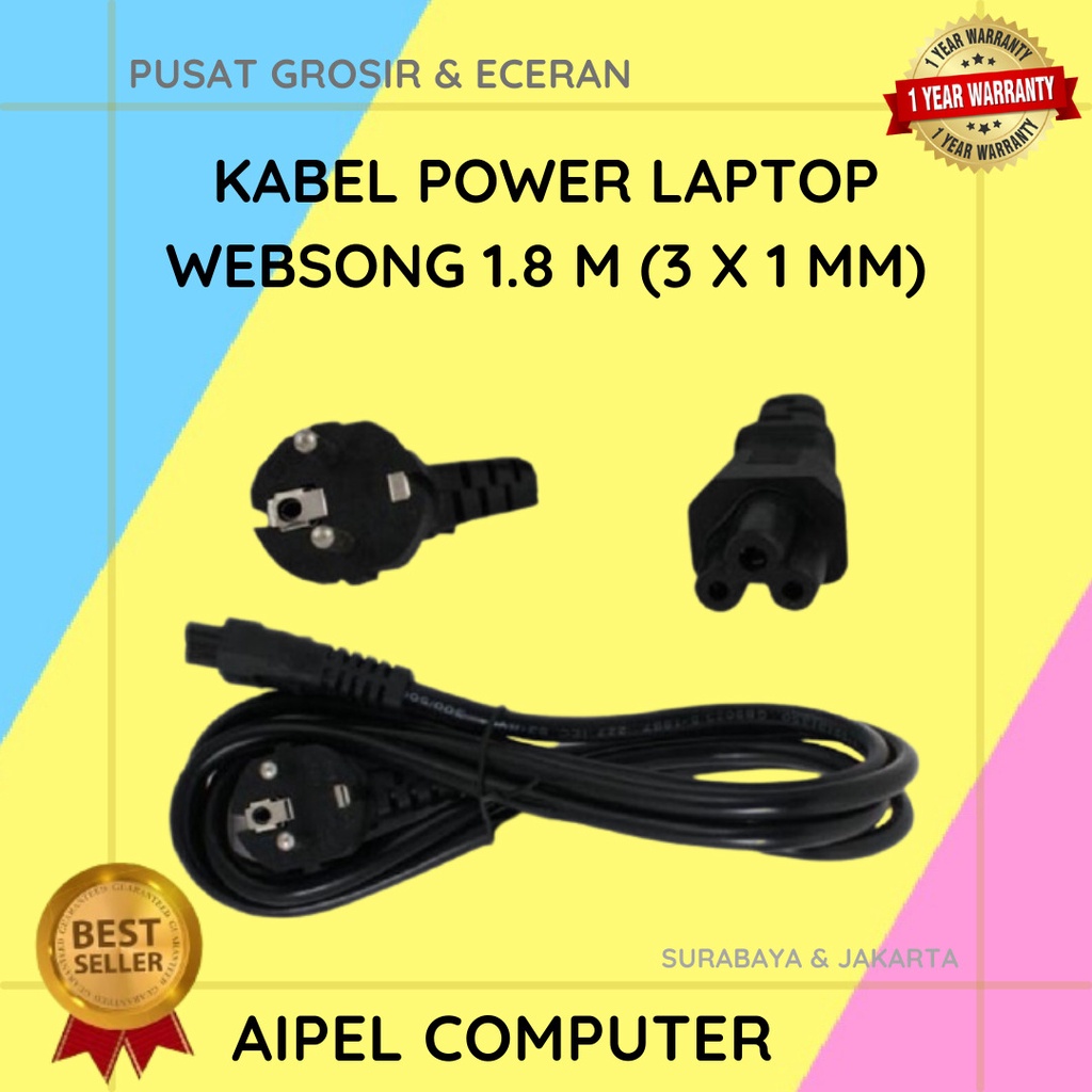 KPL3W1 | KABEL POWER LAPTOP WEBSONG 1.8 M (3 X 1 MM)