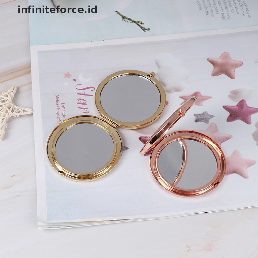 (Infiniteforce.Id) Cermin Saku Lipat Gaya Vintage Bahan Alloy Untuk Makeup / Kosmetik Wanita