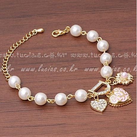 MORYMOSHI G19 Gelang Wanita Love Mutiara Fashion Aksesoris Korea