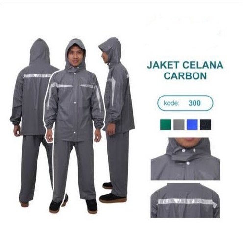 Jas Hujan Jaket Celana Carbon 300 Plevia