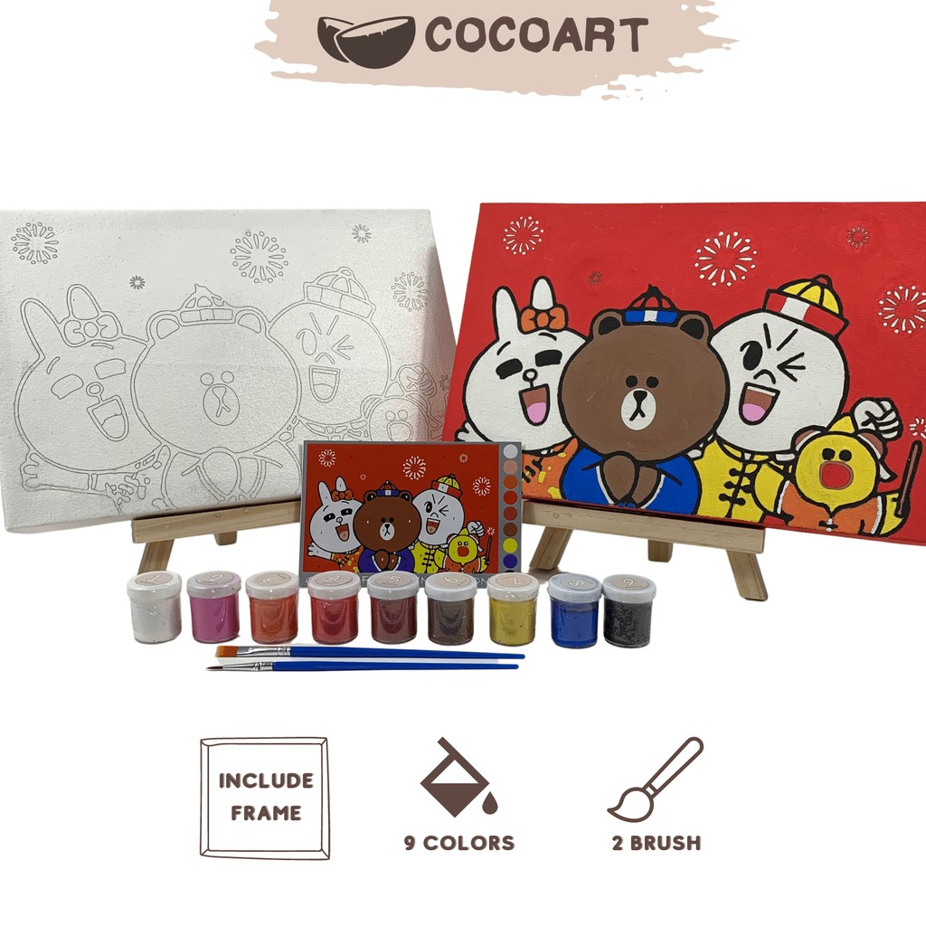 

Paint By Number Kit [ Gong Xi Fa Cai "Line" ] - Cocoart.id I Kanvas 20 x 30 cm I Hampers Imlek