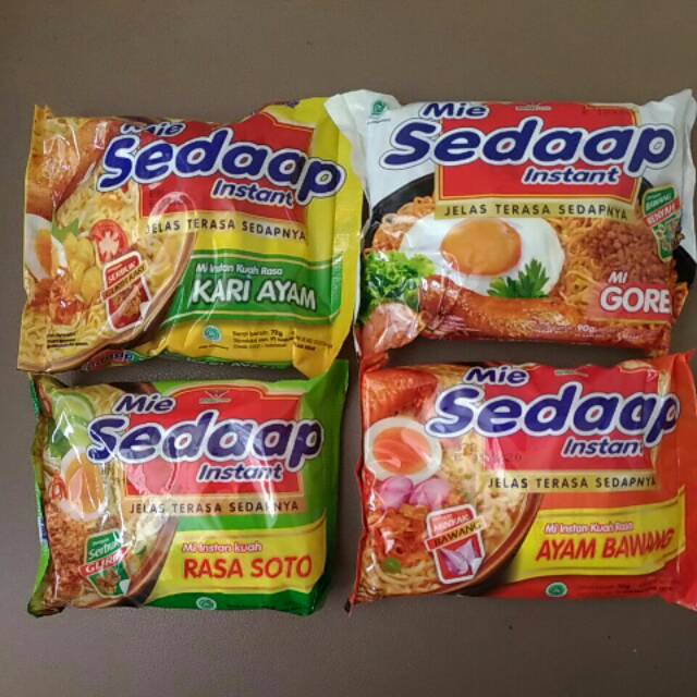 Mie Sedap Sedaap Goreng Kuah Korean Spicy Salero Padang Laksa Limau Soto Madura Cheese Buldak