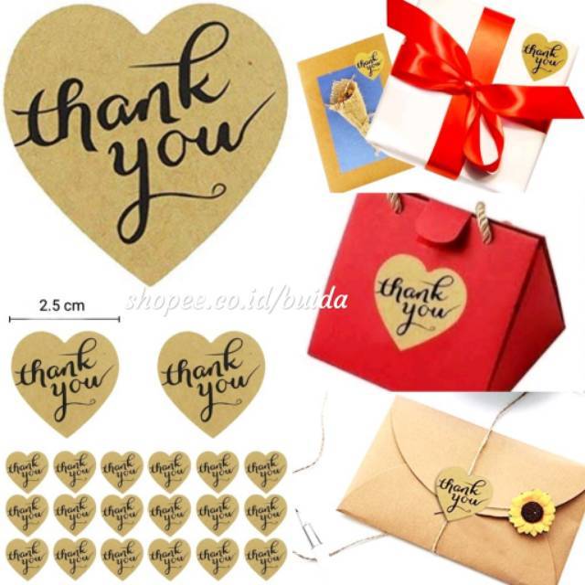 

Label Sticker Thank You Heart Shape Segel Kemasan Packaging Sealer Bentuk Hati Kantong Plastik Kue