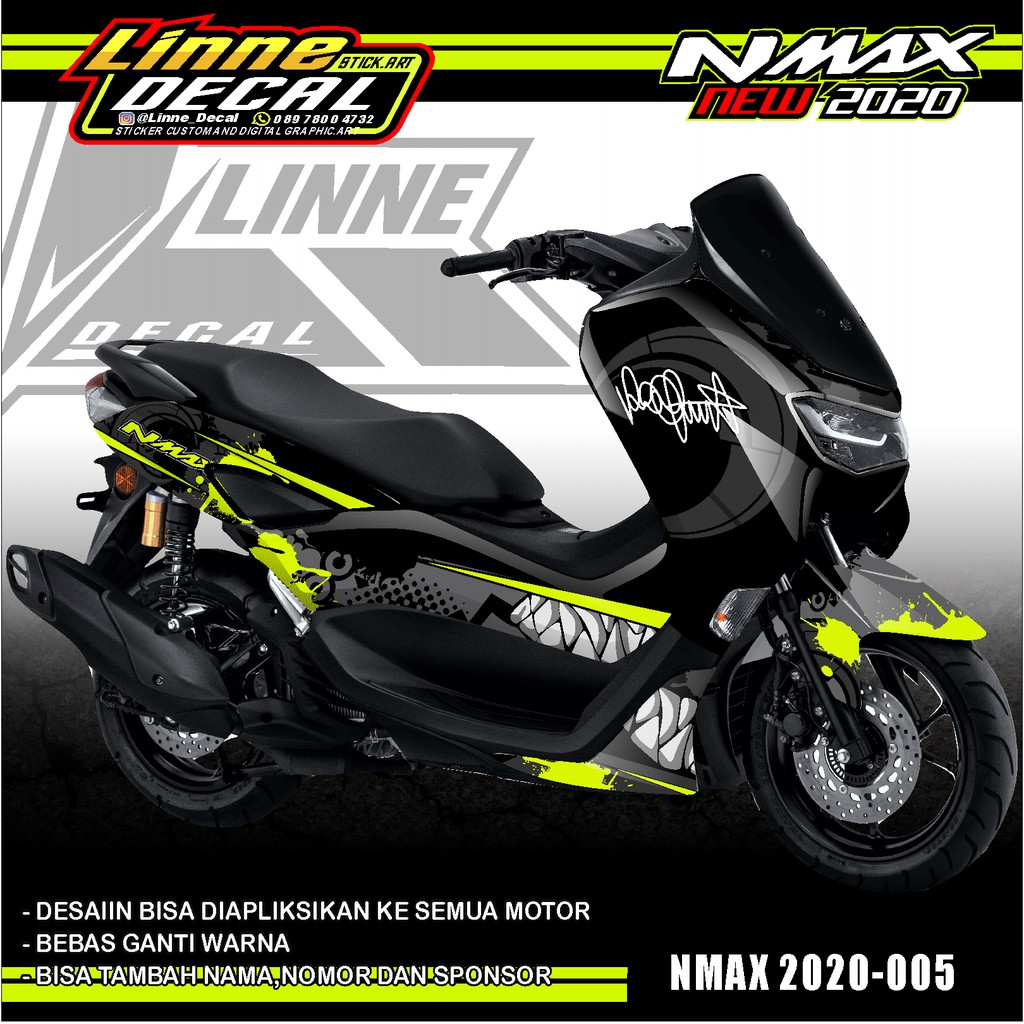 Decal Sticker Nmax 155 new 2020 shark hiu- dekal stiker nmax new-005