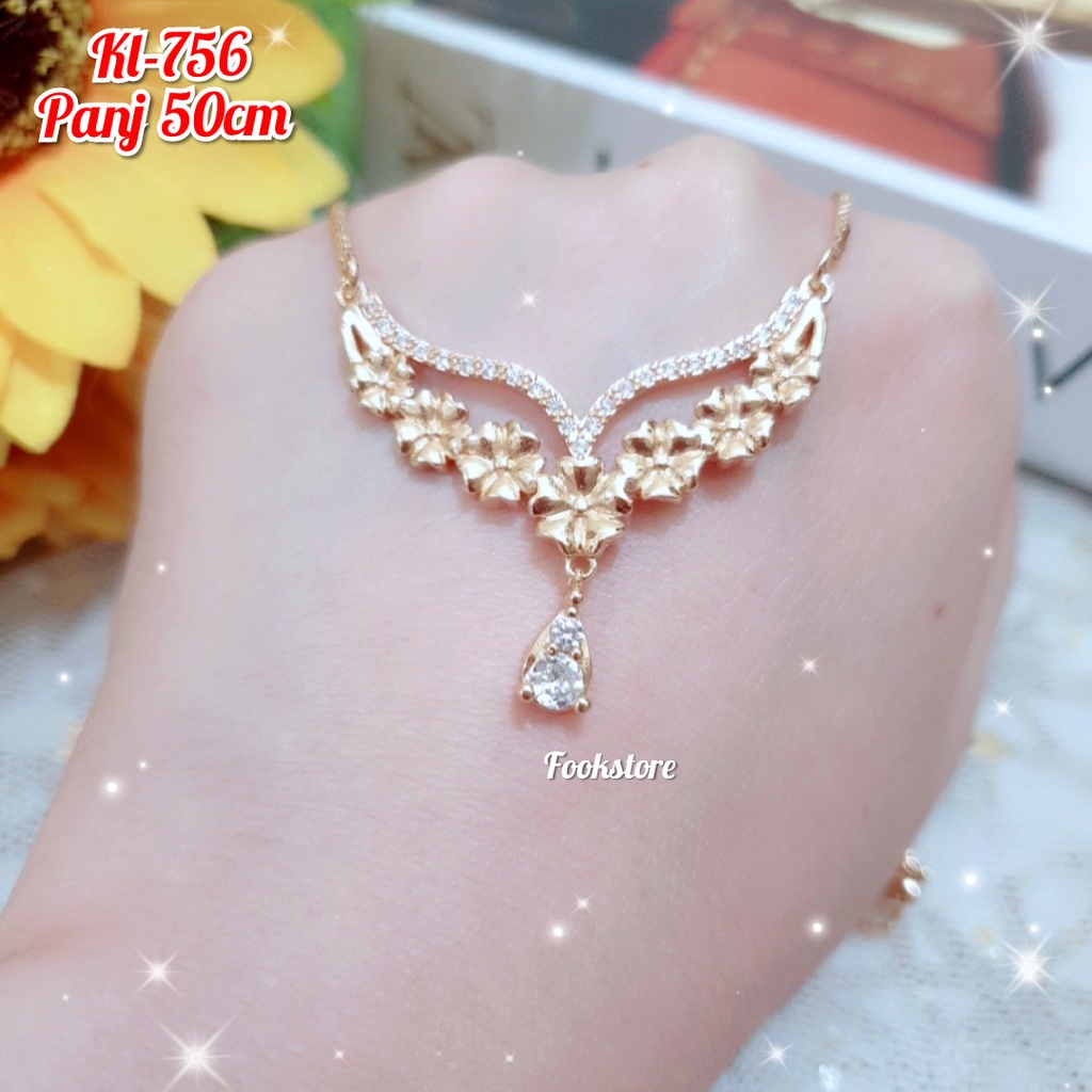 COD KALUNG WANITA MODEL KOREA LIONTIN KOMBINASI 3 WARNA/XUPING/ANTI ALERGI