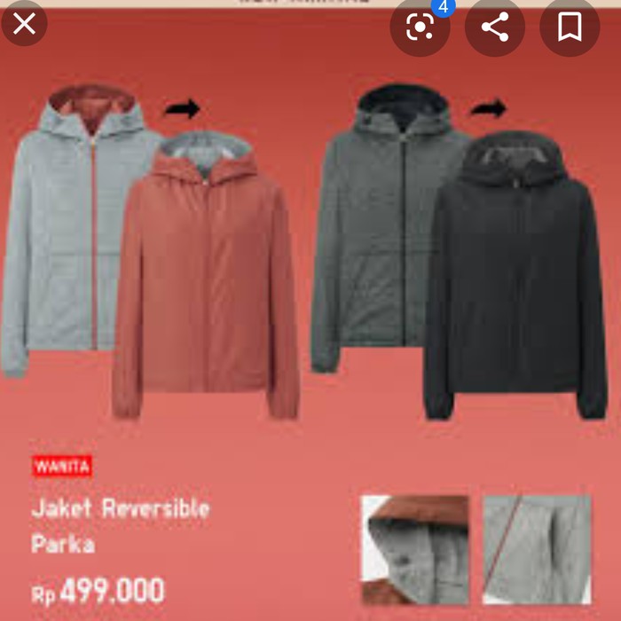 uniqlo jaket parka reversible