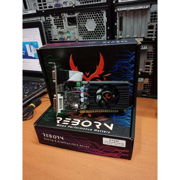 VGA REBORN NVIDIA GEFORCE GT 220 1GB DDR3 128 BIT BREND REBORN GARANSI DISTRIBUTOR 1 TAHUN,VGA CARD LOW PROFILE,VGA