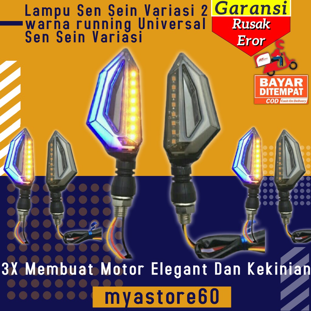 Lampu Sen Sein Variasi 2 warna running Universal Motor