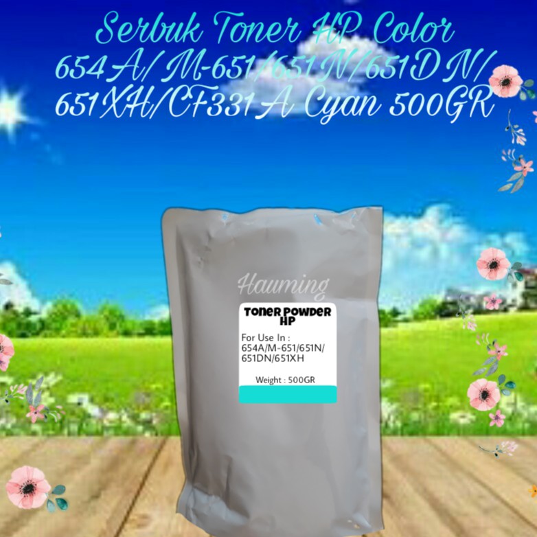 Serbuk Toner Powder Color Refill HP 654A M651 M651N M651DN M 651 651N 651DN CF331A Cyan 500gr