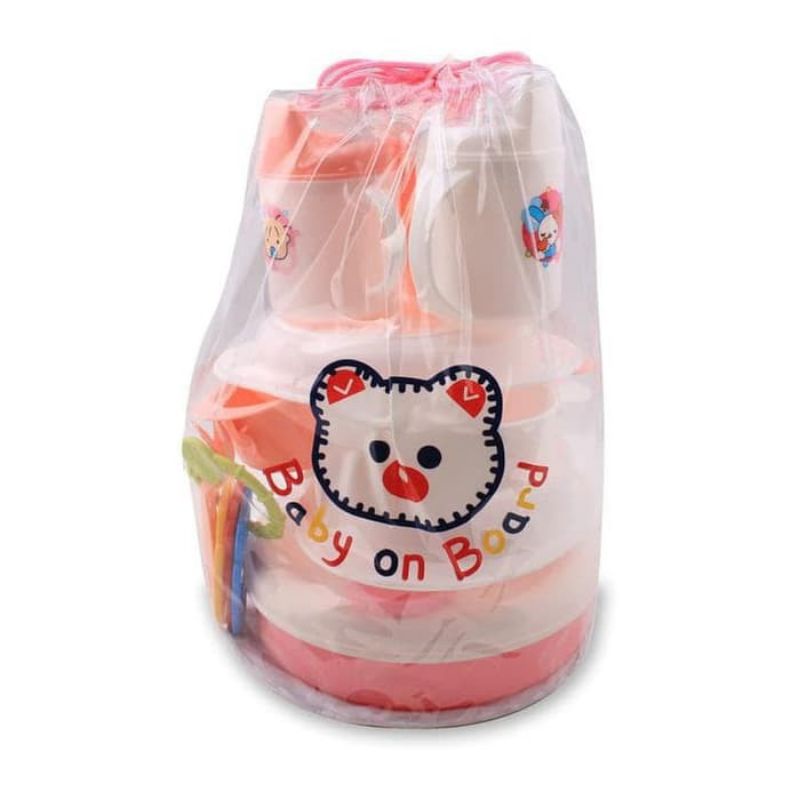 Parsel tempat makan bayi lusty bunny besar-paket komplit peralatan makan bayi,-kado bayi