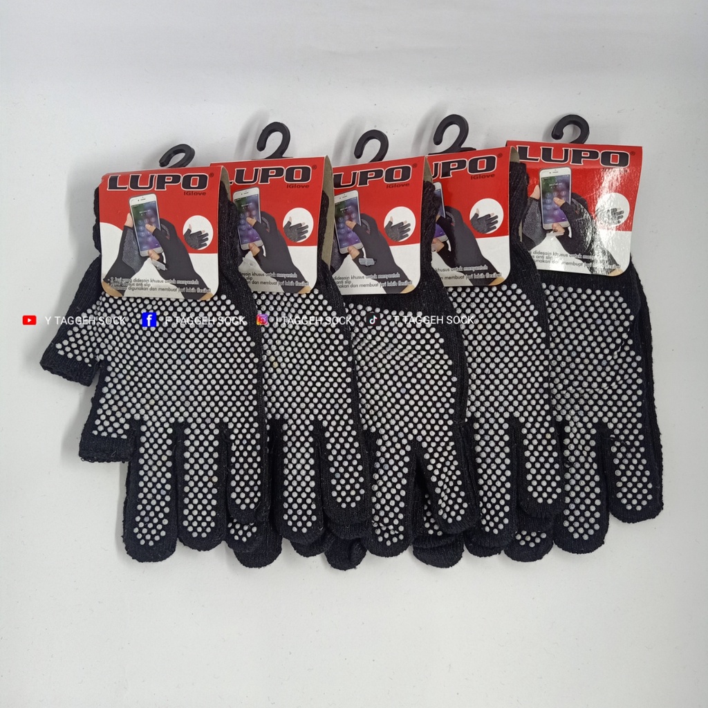 SARUNG TANGAN BUNTUNG DUA JARI ANTI SLIP / SARUNG TANGAN TOUCHSCREEN SETENGAH DUA JARI