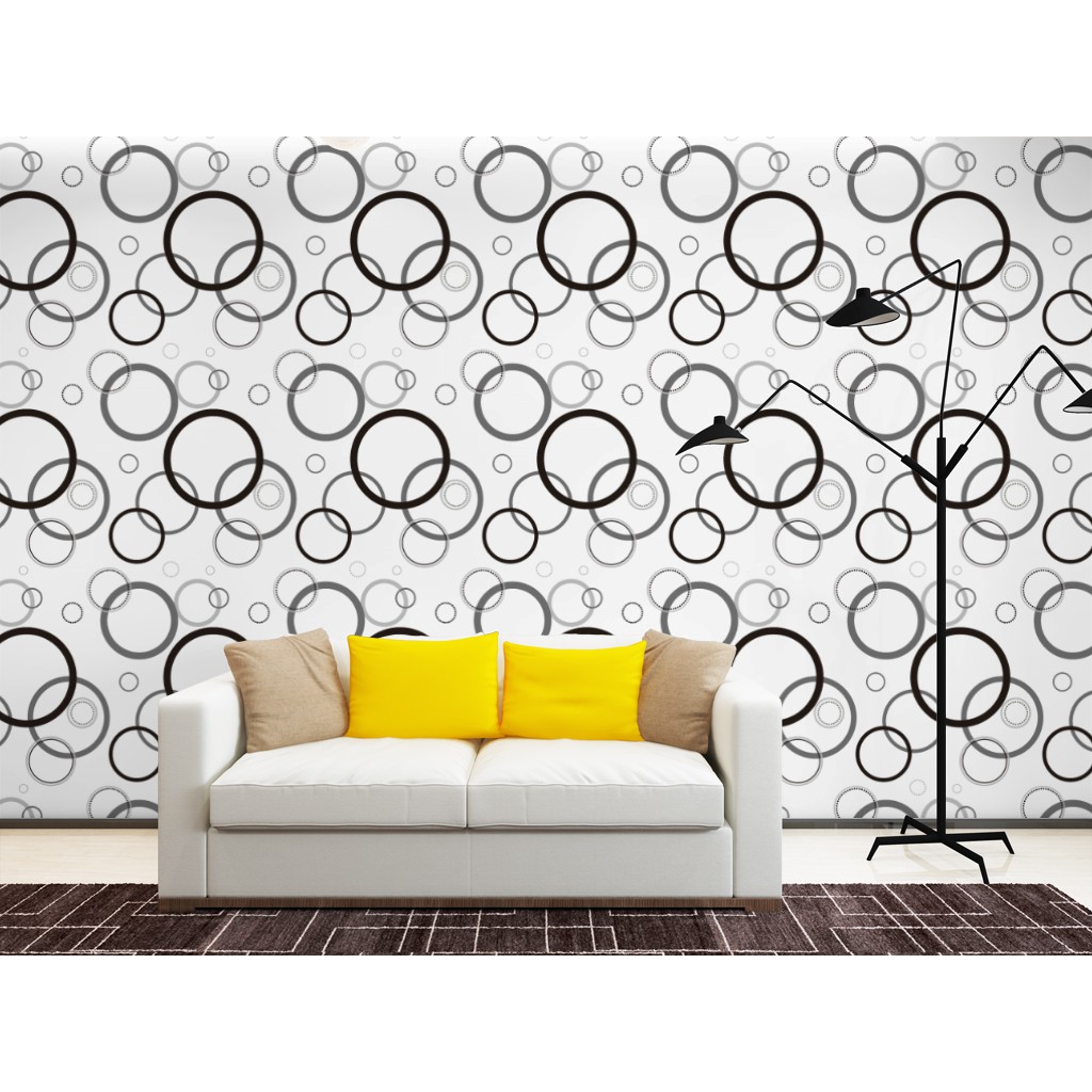 Wallpaper Sticker Motif Garis Melingkar (BG 006 - 5093) / Wallpaper Sticker Termurah