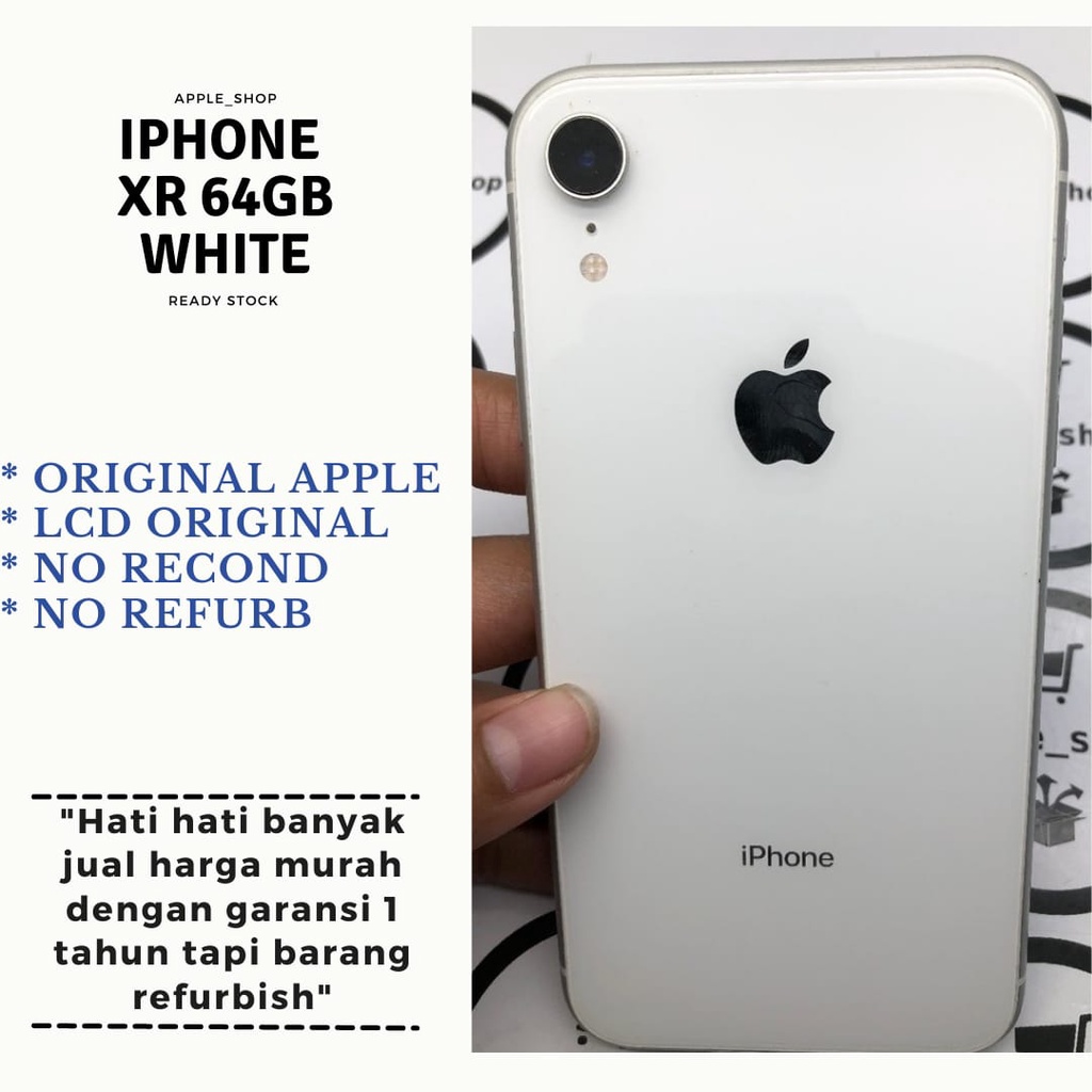 iphone xr 64gb white Lcd Original Mulus Bukan Refurbish / Rekondisi