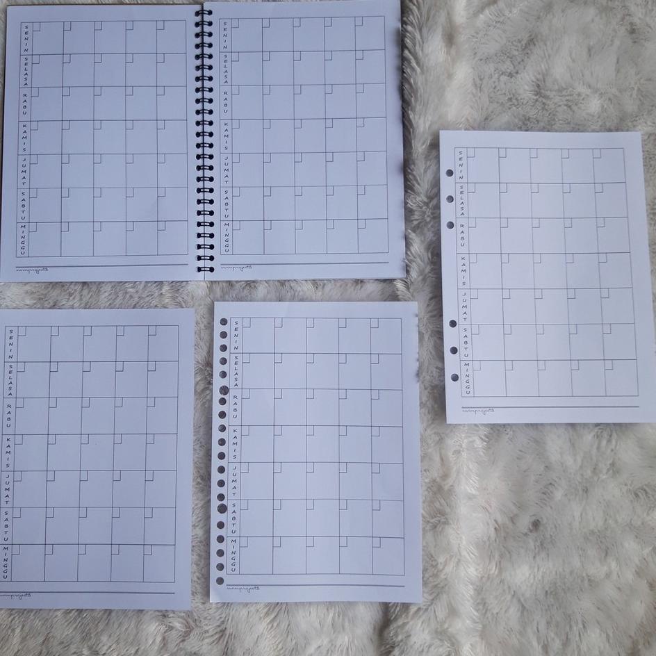 

Produk Terpercaya!! planner 22 - notebook spiral refill loose leaf kertas isi binder filler A5 A6 A7 journal monthly 15YRCW