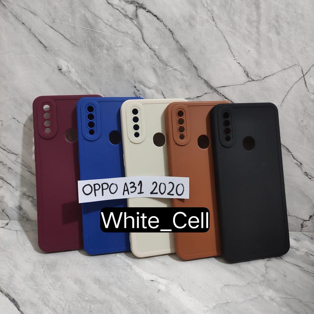 SoftCase ProCamera Silicon Matte Case Full Cover Oppo A31 2020 A37 A3S A5 2020 A9 2020 White_Cell