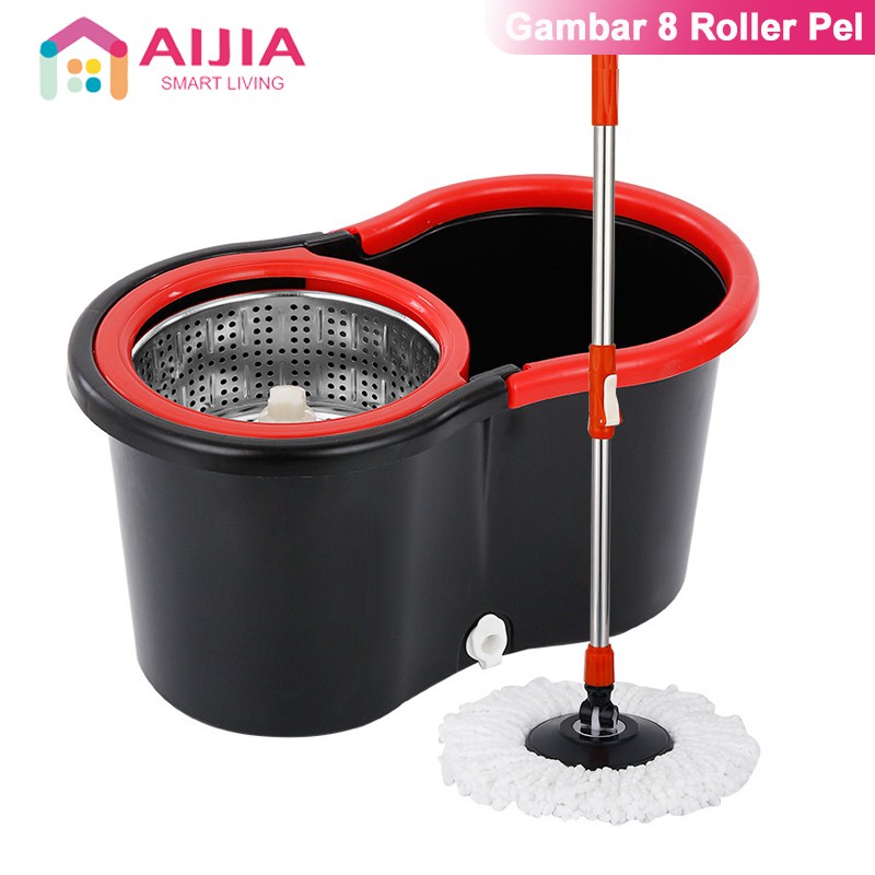 AIJIA Alat Pel Lantai Ultra Mop | Alat Pel Praktis SPIN MOP | Mop Pel Lantai Ultra Mop Aclima 020081