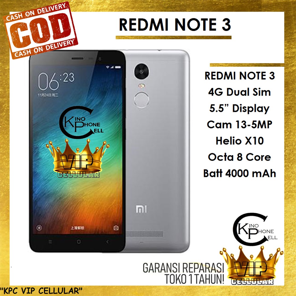 [Baru] "Handphone Xiaomi Redmi Note 3 32GB/16GB Helio