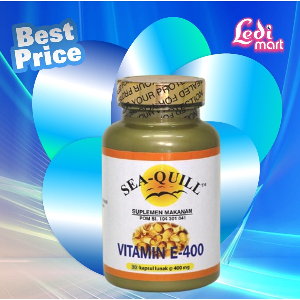 Sea-Quill Vitamin E 400 IU Isi 30s / Sea Quill / Seaquill / Vitamin Kulit  / LEDI MART