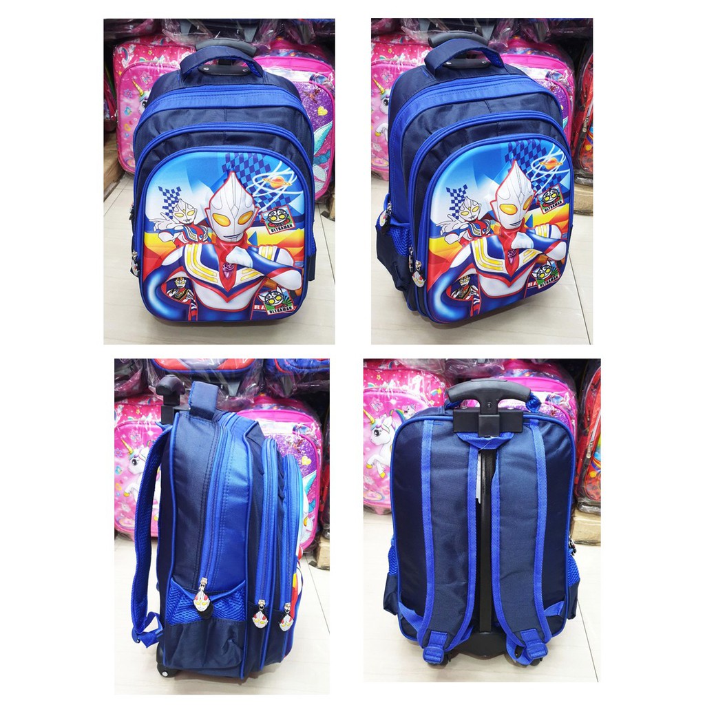 Tas Troli Anak SD ULTRAMAN - Gambar TIMBUL - 3 Kantung - IMPORT
