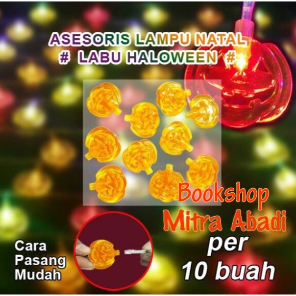 Aksesoris Hiasan Lampu Natal Model Labu Haloween 1 Sett = 10 pcs