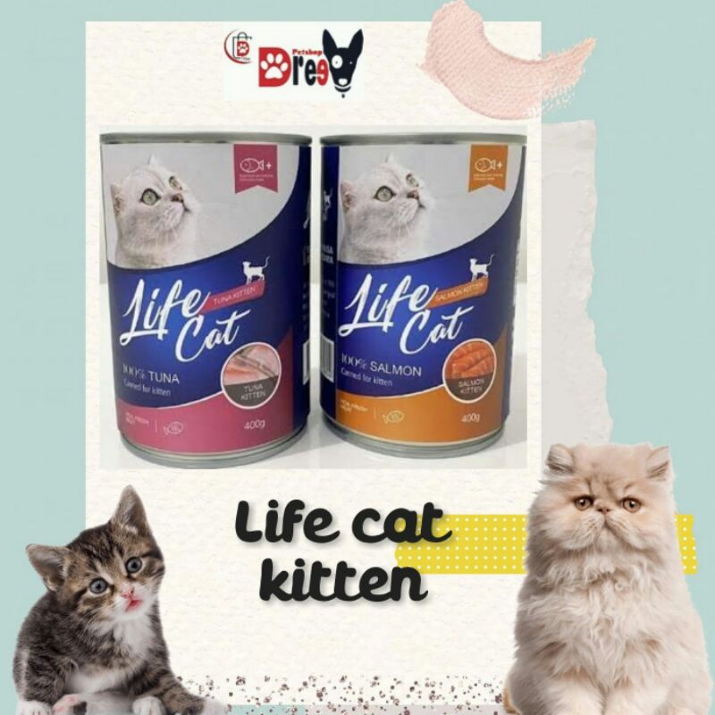 Jual Life Cat Kitten Tuna Salmon Gr Makanan Basah Wet Food Kaleng Kucing Premium Shopee