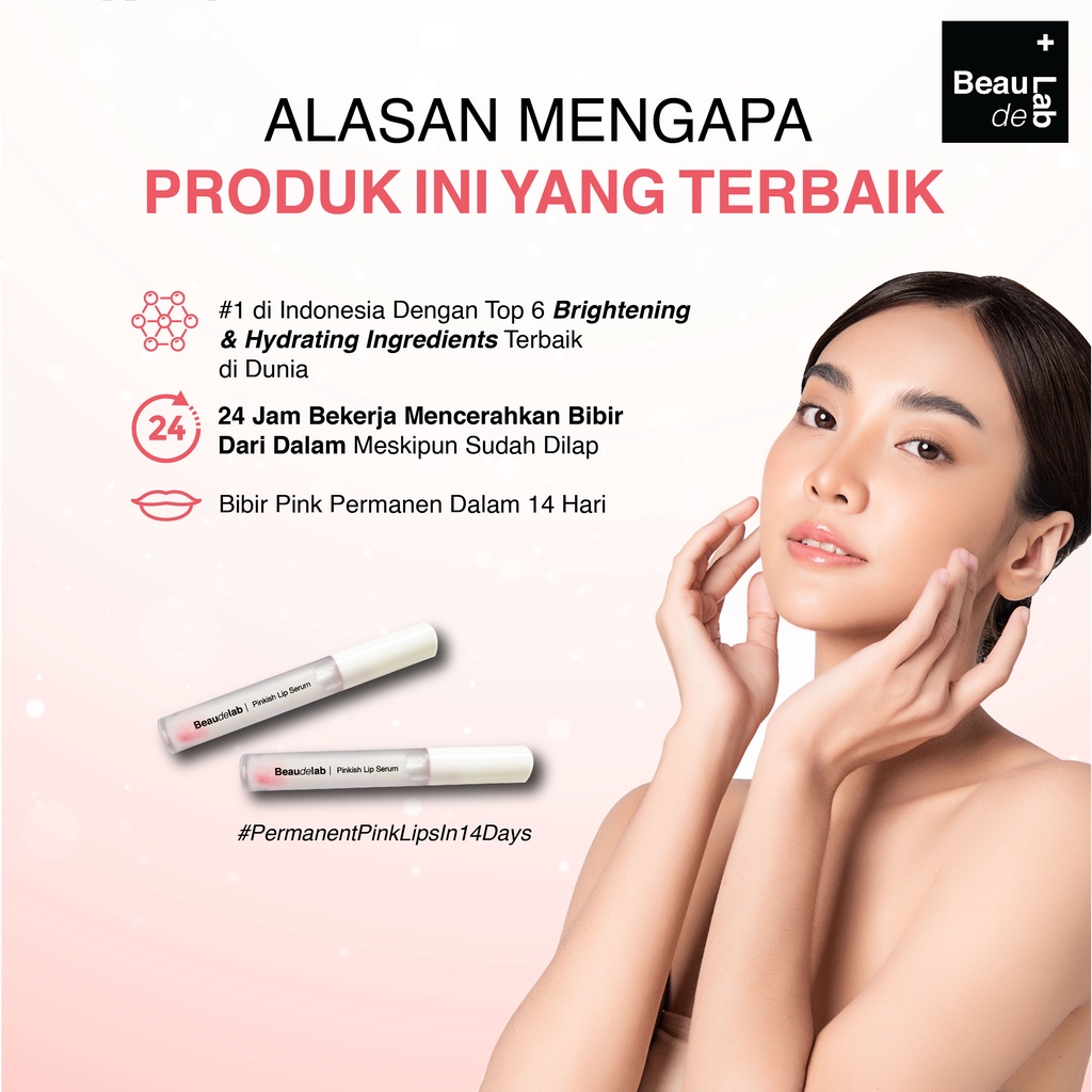 Beaudelab Pinkish Lip Serum  I Lipgloss Bening Lip Balm I Serum Bibir Pink Alami NewLab New Lab