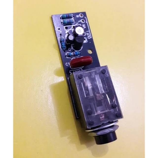 Penguat mic 1 transistor plus socket akai
