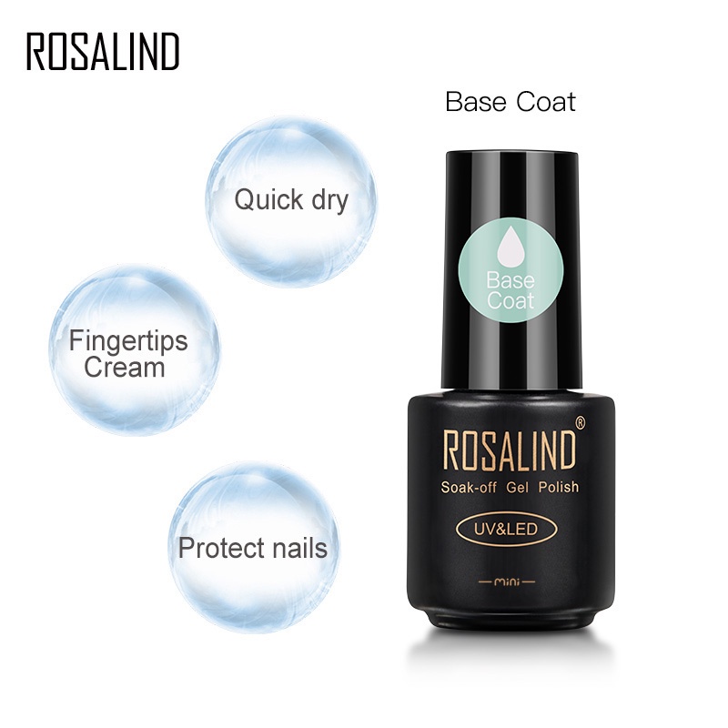 ROSALIND / ROSALIND Base Coat / Top Coat Nail Gel UV LED /Primer/ Dehidrator / PEEL OFF