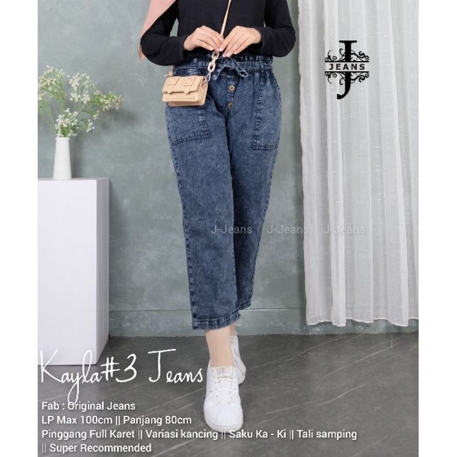 Celana Jeans Wanita Kayla #3 Boyfriends Jeans Snow Black And Snow Blue - recommendation ootd and ootm