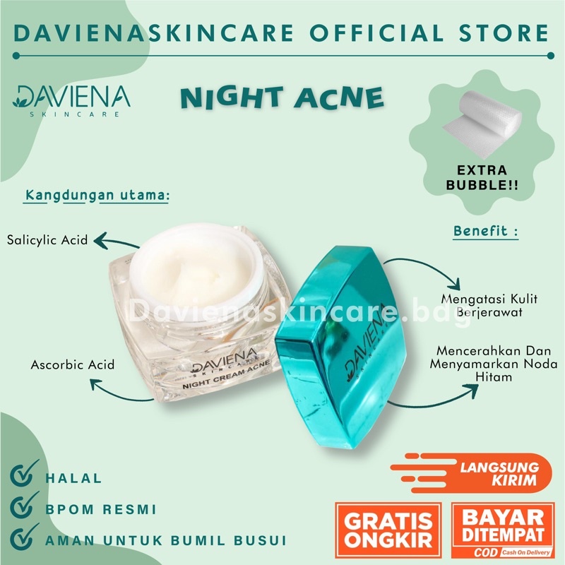 NIGHT CREAM ACNE DAVIENASKINCARE