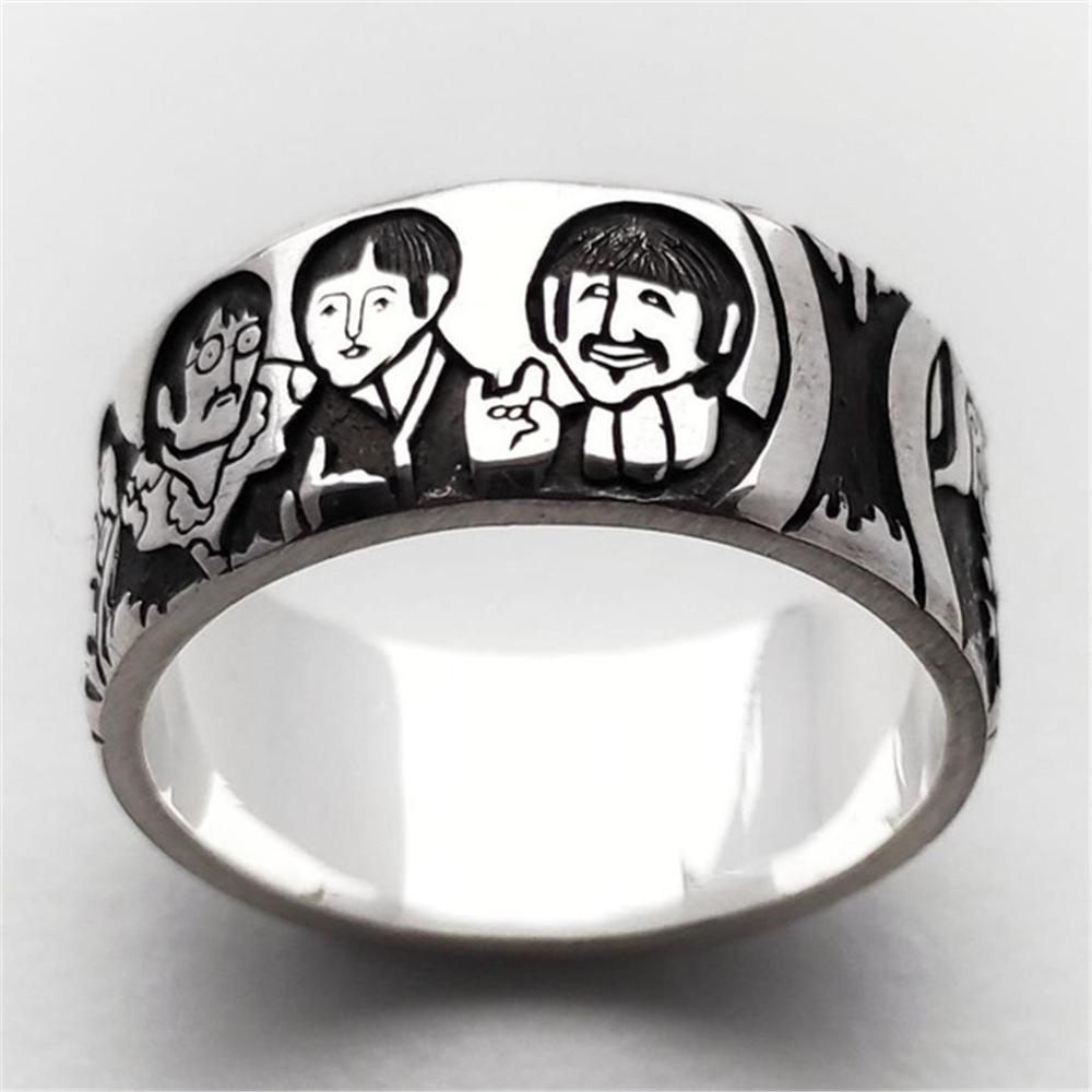 Cincin Band Rock Nanas Aesthetics Hadiah Aksesoris Fashion Pria Wanita Biker Gothic Retro Hip Hop Dicat Tangan