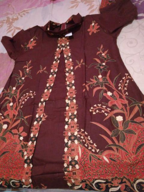 Aserehe Zigzag Tunik Jumbo Batik Mataraman Sogan Camaline Seragam Kantor Kerja Xxl Ld 132 - Modern