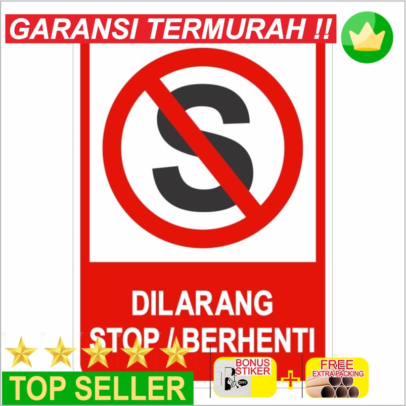 

Murah Rambu Dilarang Stop Dilarang Berhenti 35cm x 50cm Plat Alumunium Elegan