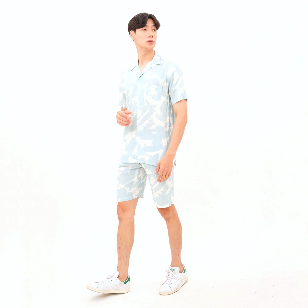 SANVANINA Set Kemeja Hawaiian Oberoi | Kemeja Oneset | Piyama Pria | One Set Rayon | Hawaian Set EB-11